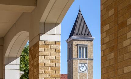 Clock tower of Brown Lupton University Union